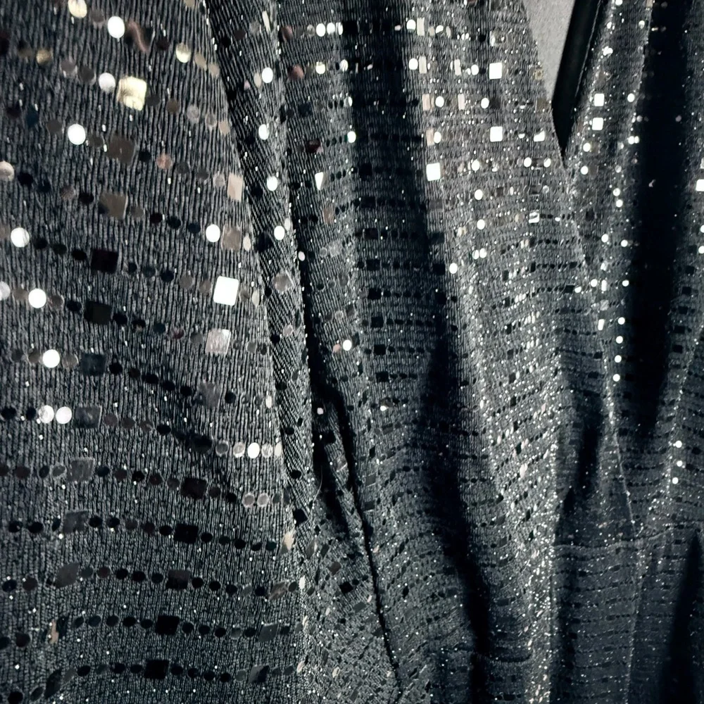 Alexa B Nites Elegant Black Sequin Dress - Picture 6 of 6